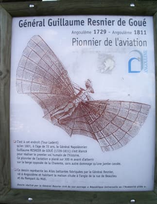Heavier than Air Flight to the Dawn of the 20th Century Decorative Plaque on a Wall at Beaulieu, Angoulême, France-featured