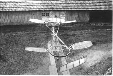 ‘Bicycle Wheels’ Feature on Peter Cornu’s Helicopter (1907)