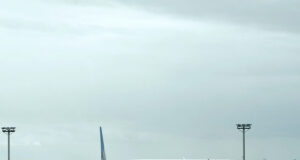 Lufthansa airplane in an airport